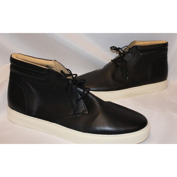 NISOLO MEN\'S EVERYDAY HIGH TOP‎ LEATHER BLACK SNEAKERS SZ 12 NWOB $170 main image 6